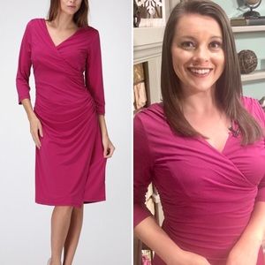 NWT 🎉HP Magenta faux wrap dress